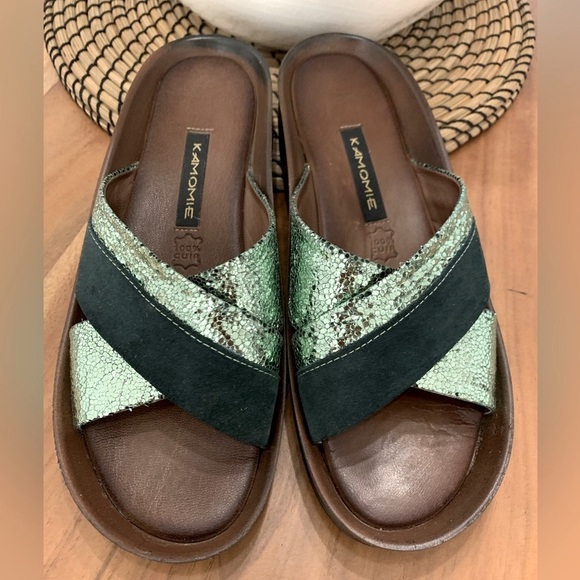 Sandals leather 100% size 8 or 38 - Picture 1 of 5